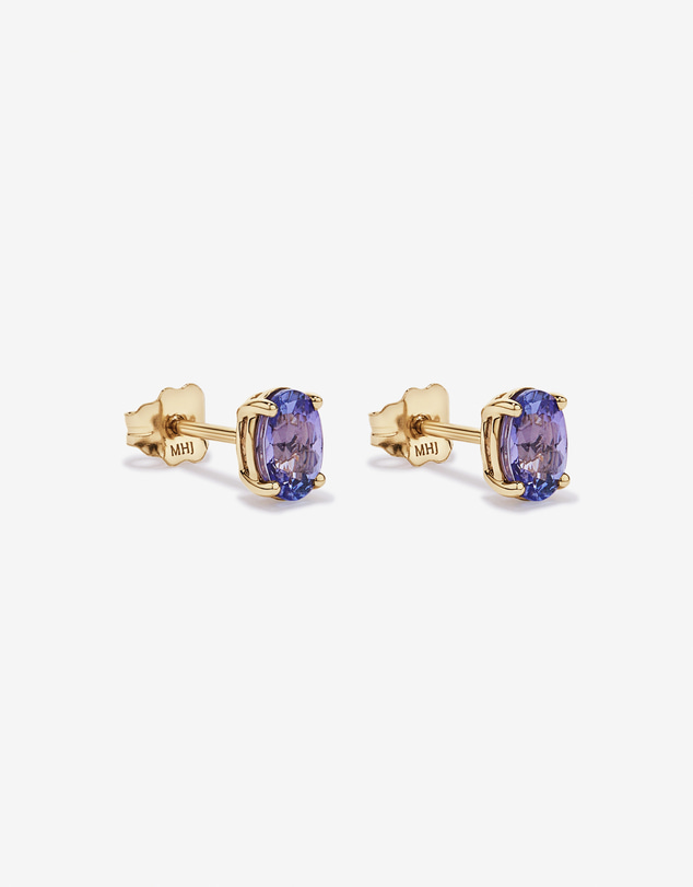 Michael Hill - Tanzanite Solitaire Stud Earrings in 10kt Yellow Gold