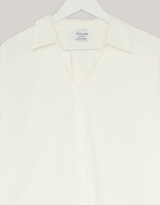 Revibe - Repaired Minima Esenciales Raine Cotton Shirt With Wide Cuffs - AU 8