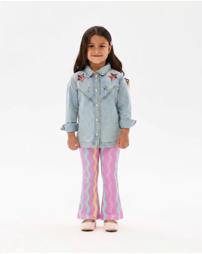 Rock Your Kid - Candy Stripe Bonnie Flare Legging