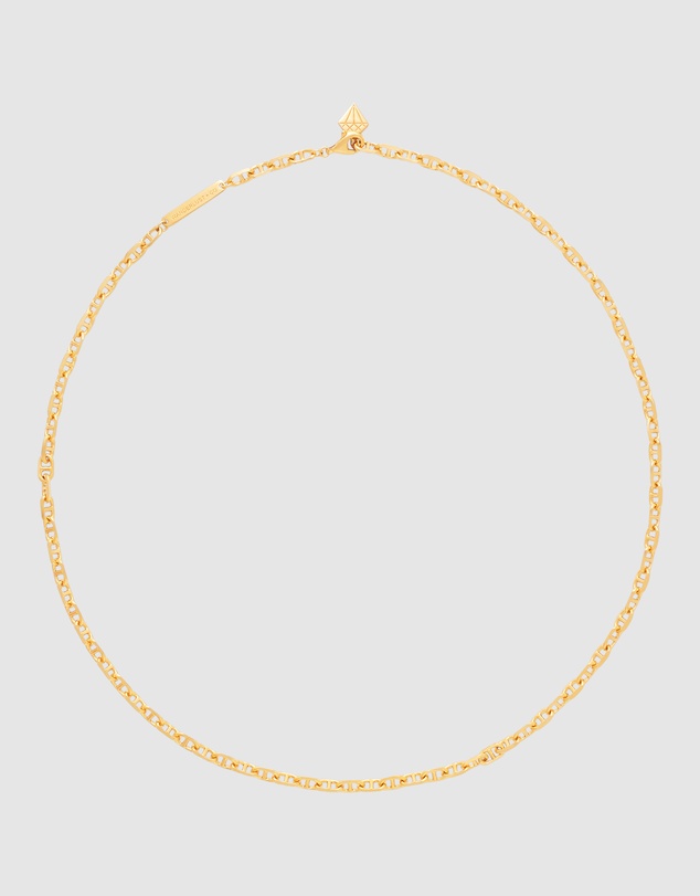 Wanderlust + Co - Petite Link Anchor 14K Gold Vermeil Necklace