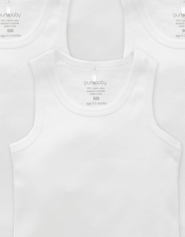 Purebaby - 4 Pack Rib Singlet-Babies