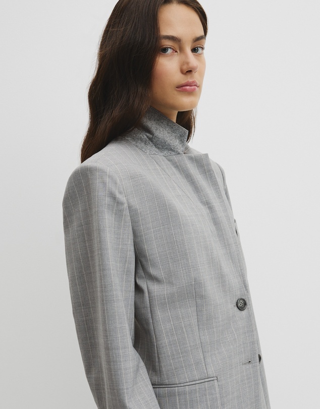 Country Road - Wool Blend Pinstripe Classic Blazer
