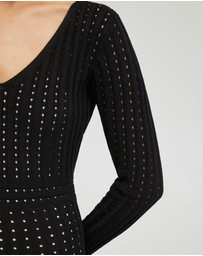 Oxford - Keiko Knitted Dress With Slip In Nude