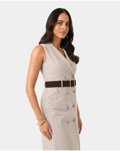 Forcast - Ria Stripe Cotton Blend Dress