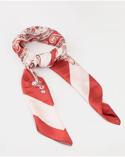 Lovisa - Red & White Regal Print Fabric Scarf