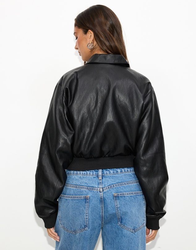 Dazie - Lustre Cropped Bomber Jacket