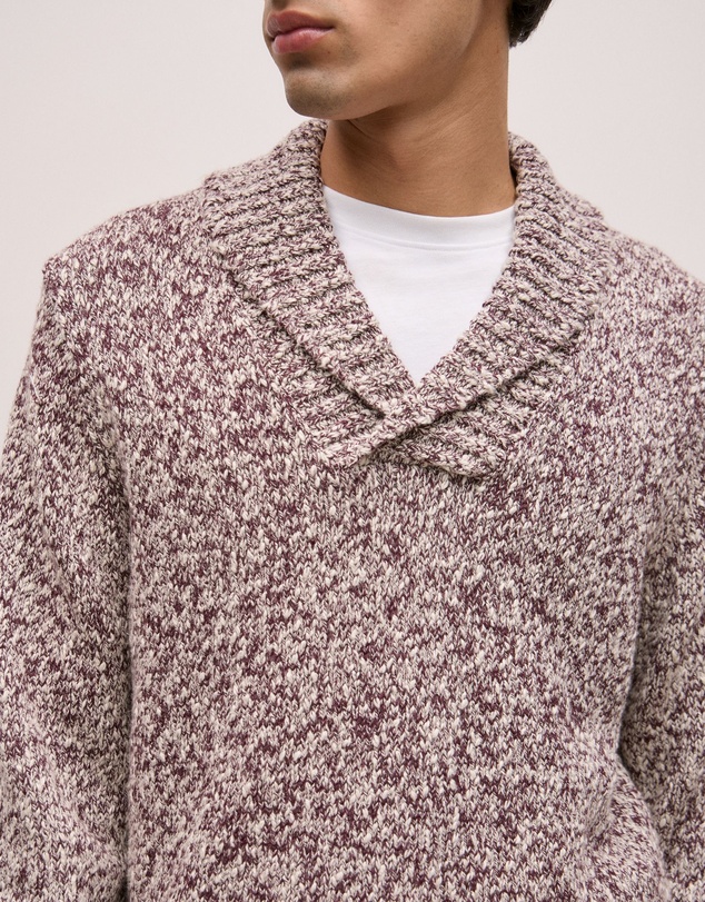 Trenery - Textured Shawl Collar Knit in Red Mahogany