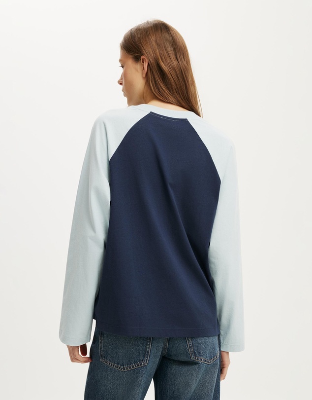 Cotton On - Boxy Raglan Long Sleeve Tee