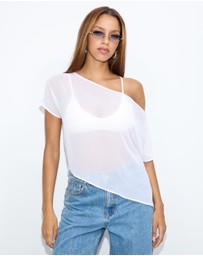 Dazie - Ava Chiffon Asymmetrical Top