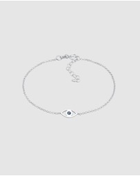 Elli Jewelry - Bracelet Pendant Evil Eye Basic With Crystals in 925 Sterling Silver
