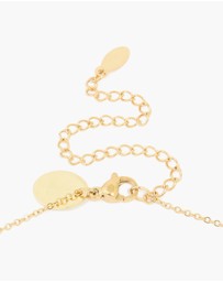 Lovisa - Waterproof Gold Plated Stainless Steel Cubic Zirconia Lock & Key Necklace