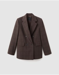 M.N.G - Double-Breasted Check Suit Jacket