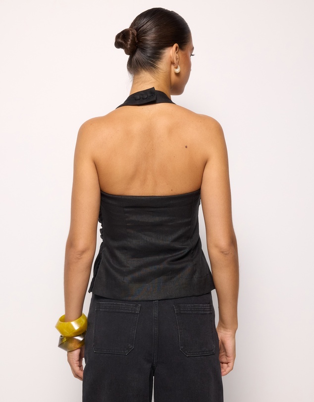 AERE - Tessa Linen Halter Top