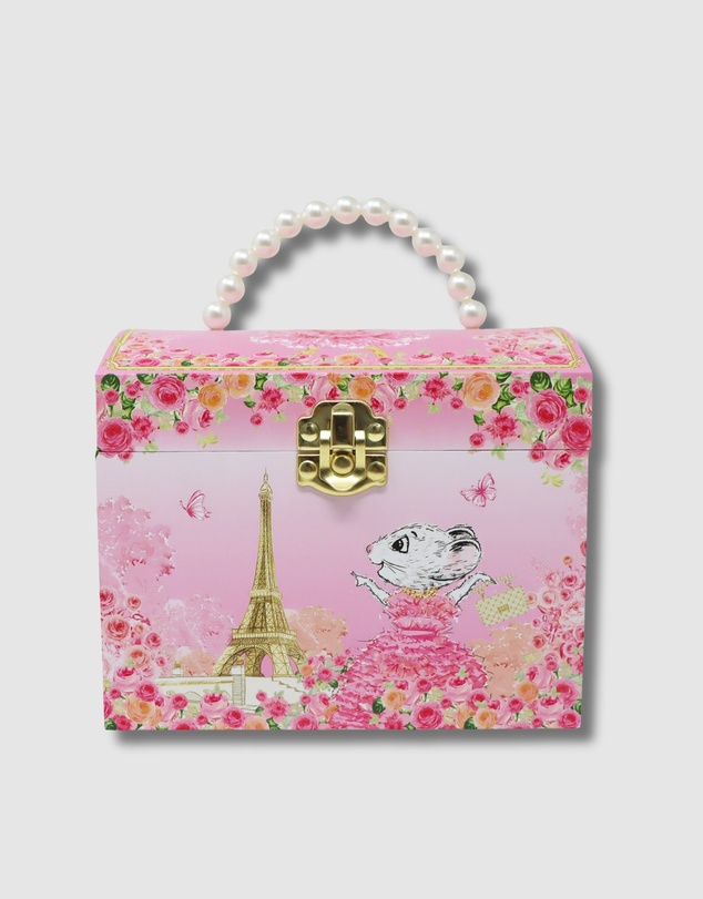 Claris The Chicest Mouse In Paris By Pink Poppy - Claris The Chicest Mouse in Paris Pearl Musical Jewellery Box
