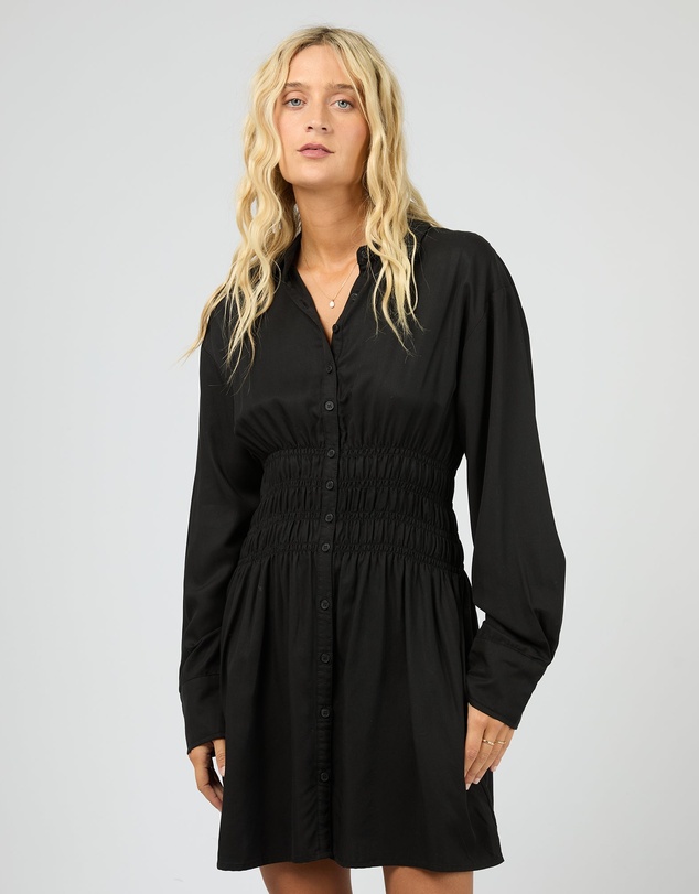 All About Eve - Aae Ruched Shirt Dress Black
