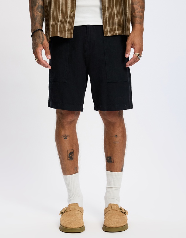 Rhythm - Worn Path Textured Linen Shorts