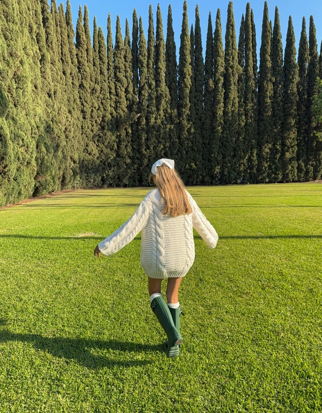 Beginning Boutique - Thursdays Cream Cable Knit Sweater Dress