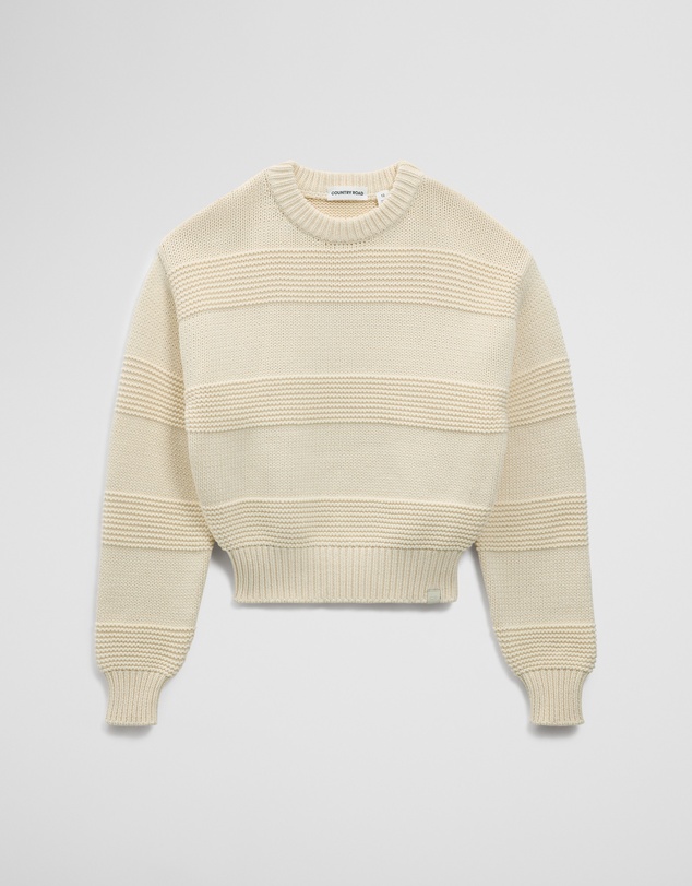 Country Road - Teen Australian Cotton Blend Long Sleeve Relaxed Crop Knit