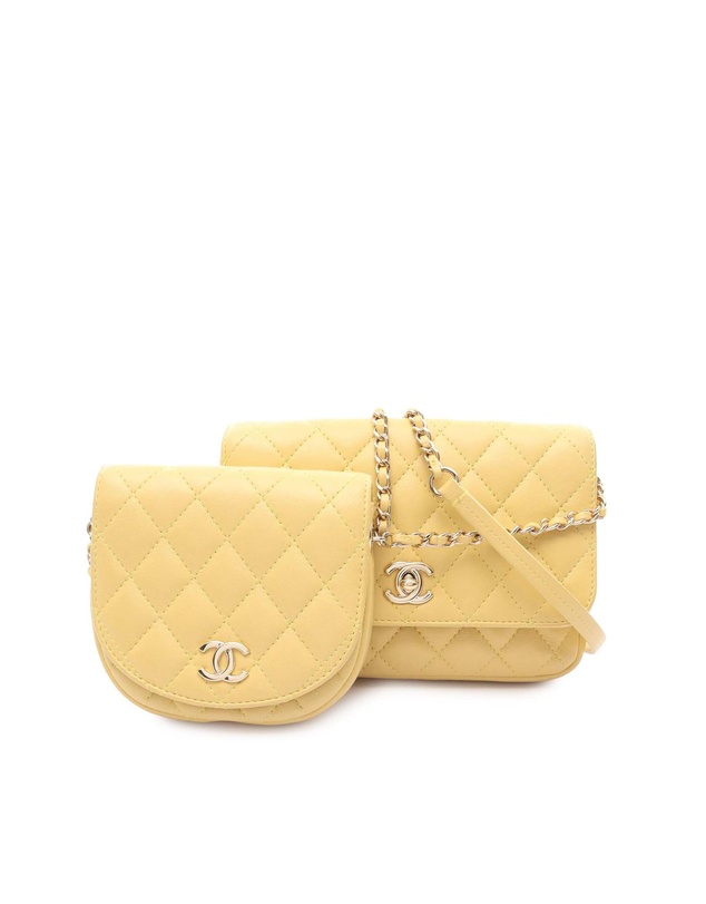 Pre-Loved by Azura Reborn - Pre-Loved Quilted Lambskin Side Packs Flap