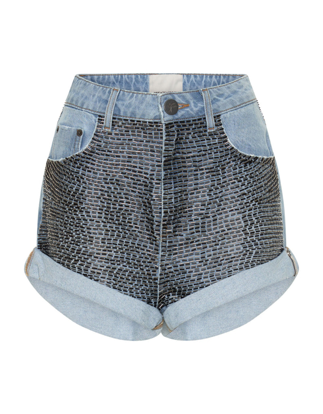 ONE TEASPOON - Railed Sequin Bandits High Waist Denim Shorts
