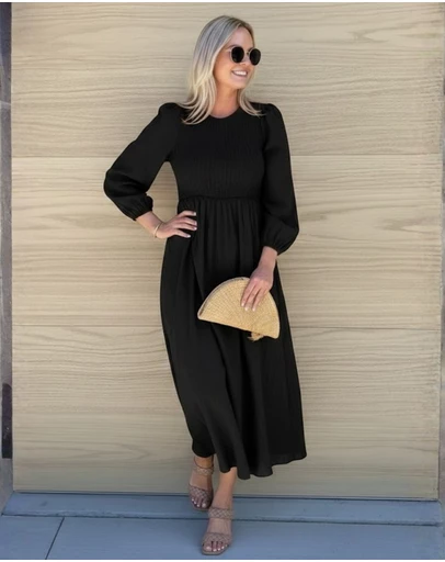 Esther & Co - Iolana Dress - Black Long Sleeve