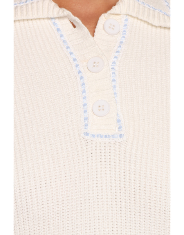 Petal & Pup - Tamara Collared Sweater - White