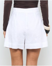 AERE - Sylvie Pleat Linen Shorts