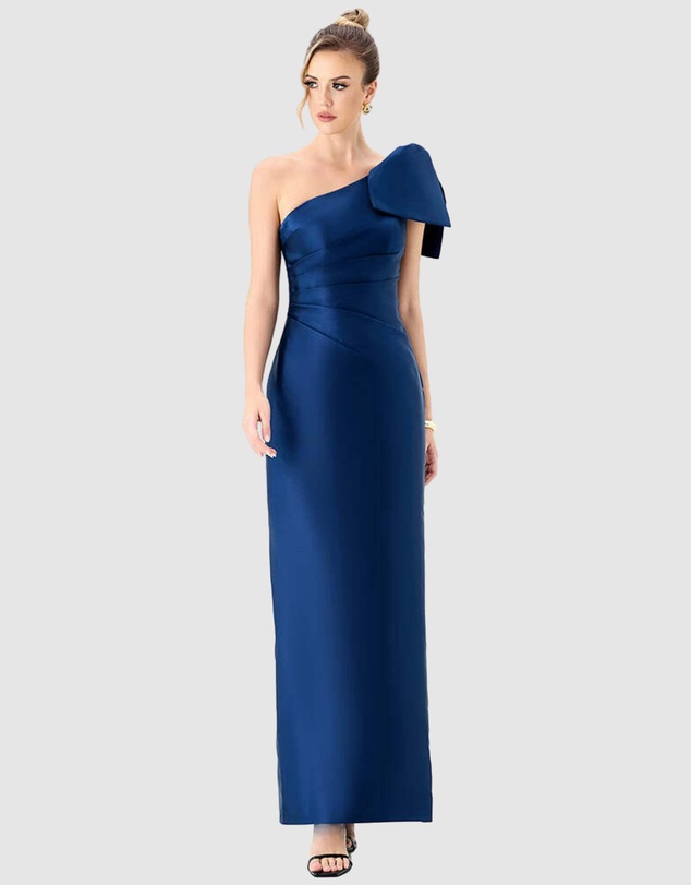 Bariano - Aramy One Shoulder Bow Gown