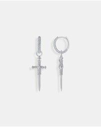 THOMAS SABO - Single hoop earring with sword & white stones