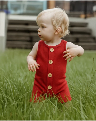 WITH LOVE FOR KIDS - BASICS Ribbed Romper - Babies