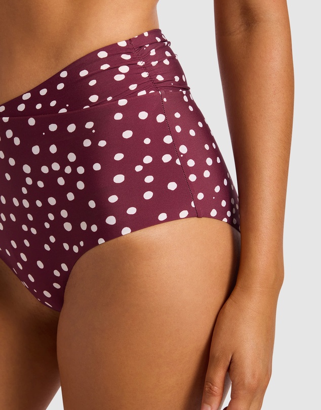 Seafolly - Dolce Dot Ruched Band High Waist Bikini Bottom