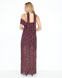Dazie - The Moment Chiffon Polka Dot Maxi Dress