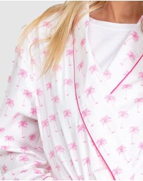 Sant And Abel - Women's Pink Palm Tree Robe
