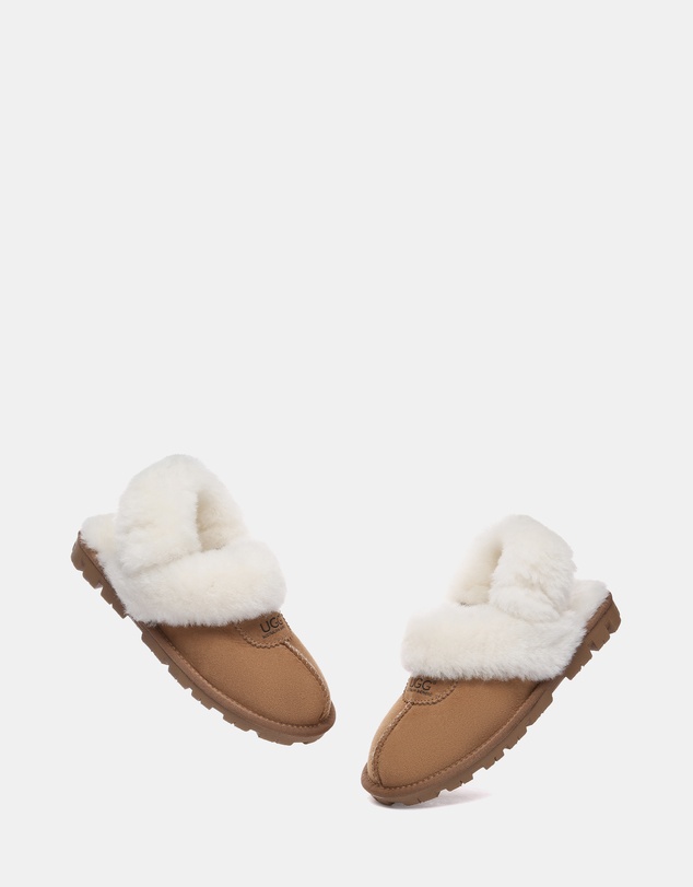 EVERAU - Australian Shepherd Ugg Waffle Fluffy Double Faced Sheepskin Upper House Shoes