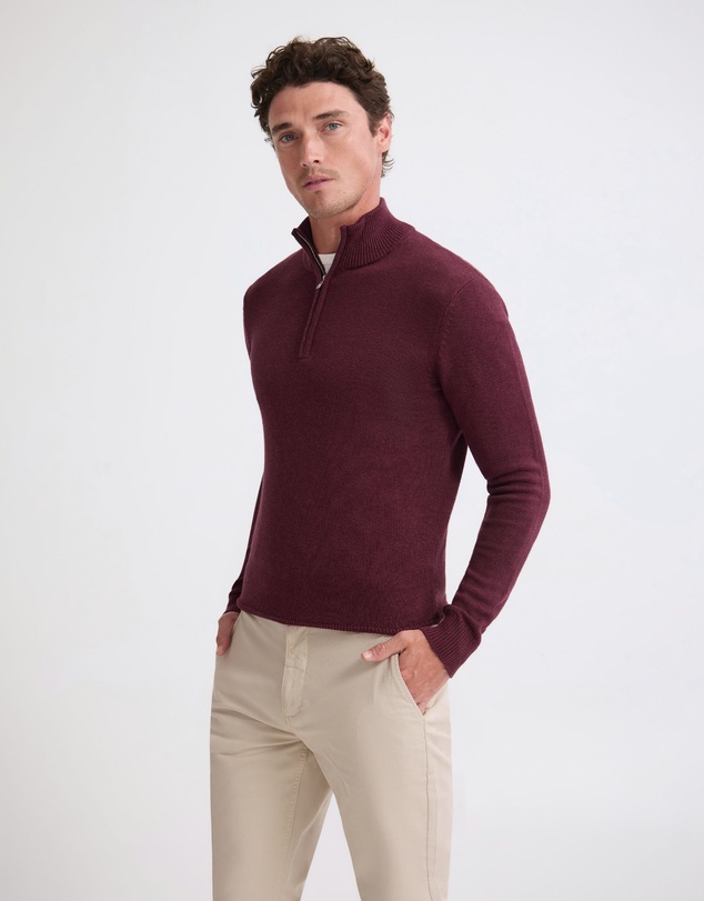 Oxford - Robert Zip Neck Knit Pullover