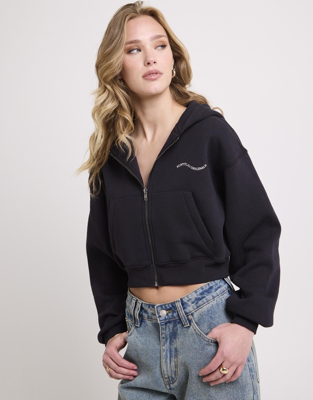Subtitled - Hawaii Route 94 Cropped Zip Hoodie
