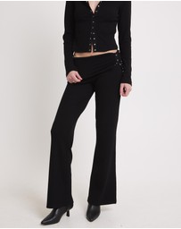 Neon Hart - Rib Fold Waist Flare Pants