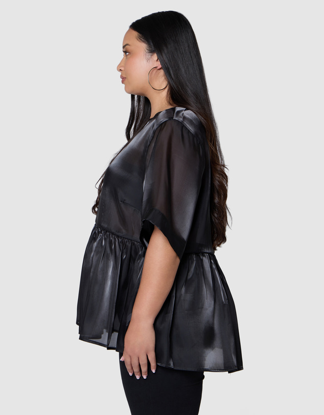 Sunday In The City - Empire Organza Peplum Top