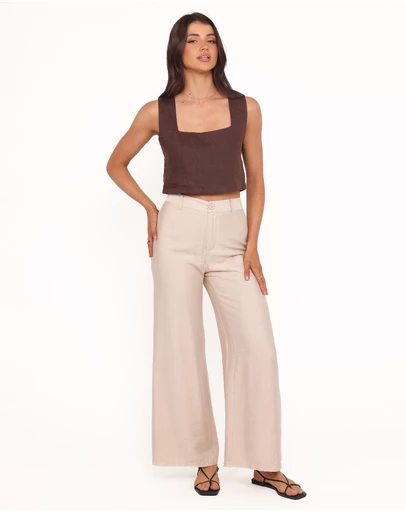 Petal & Pup - Lauren Wide Leg Pant - Beige