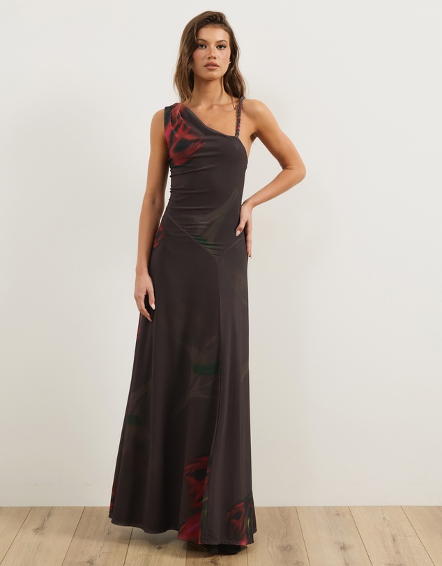 Atmos&Here - Jules Halter Neck Asymmetric Maxi Dress