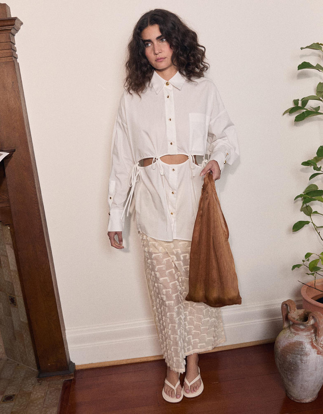 Varna - Rhea Tied Cotton Shirt