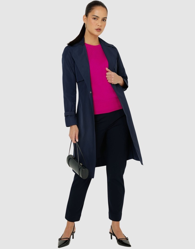 SACHA DRAKE - 3/4 Sleeve Ripple Knit Top In Fuchsia