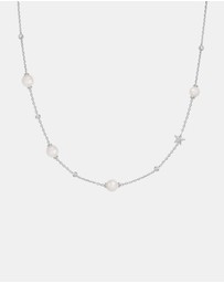 Ania Haie - Ania Haie Silver Pearl and Star Station Necklace