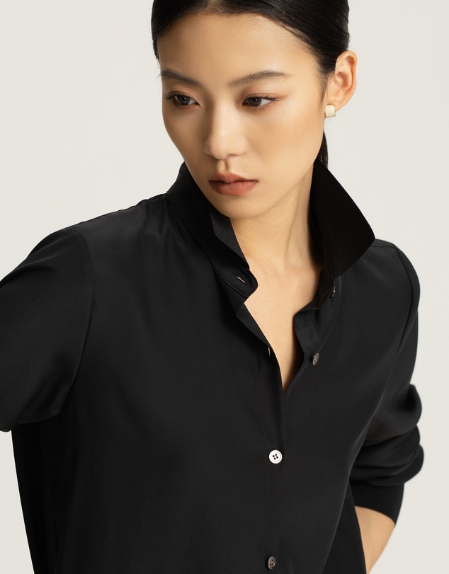 IDA+S - Goldie Silk Blouse With Elastic Sleeve Detail