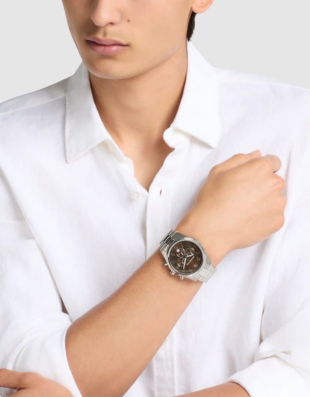 Michael Kors - Lexington Silver Tone Chronograph Watch