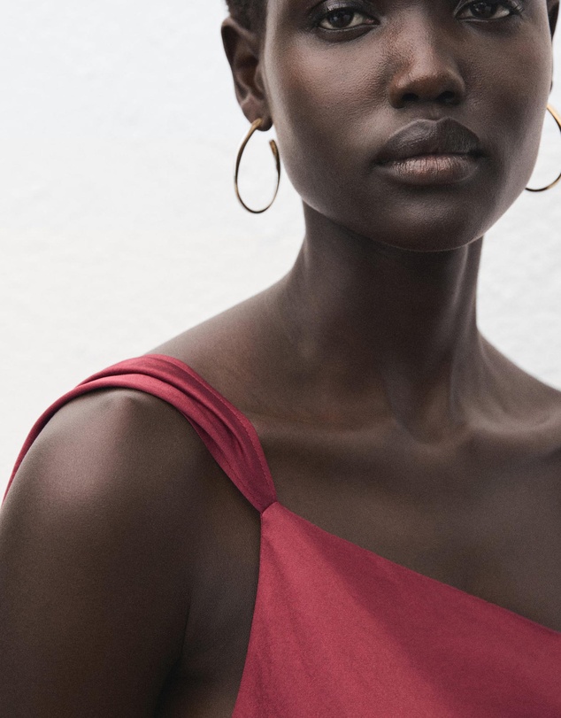 M.N.G - Asymmetrical Satin Dress