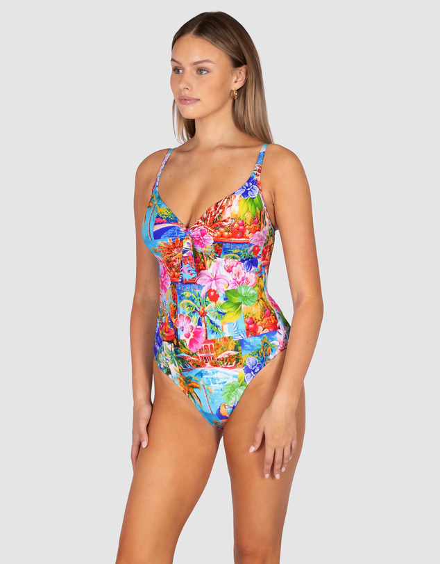 Baku Swimwear - Tropicalia D/E Cup Tie Front One Piece Swimsuit