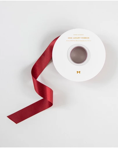Bespoke Letterpress - Shimmer Satin Ribbon - Red - 30 Meters