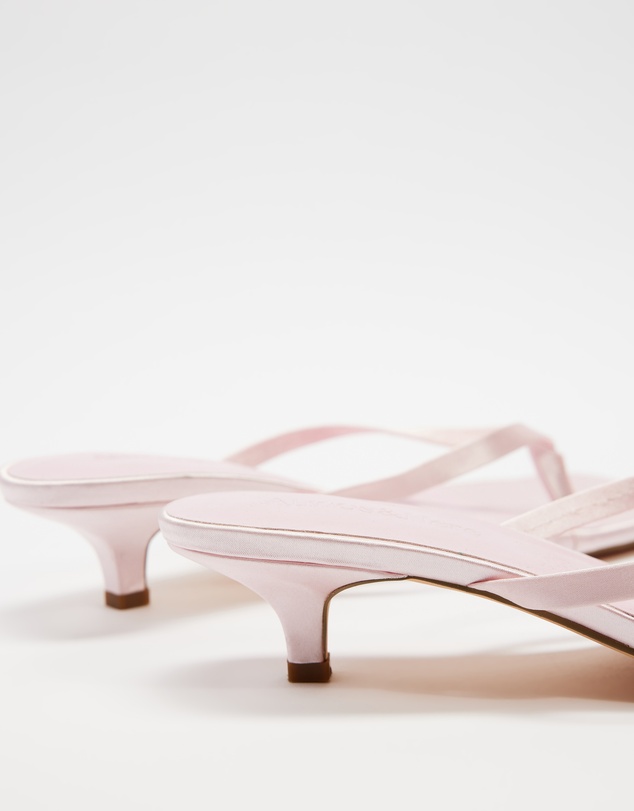 Atmos&Here - Oceane Satin Kitten Heel Sandals
