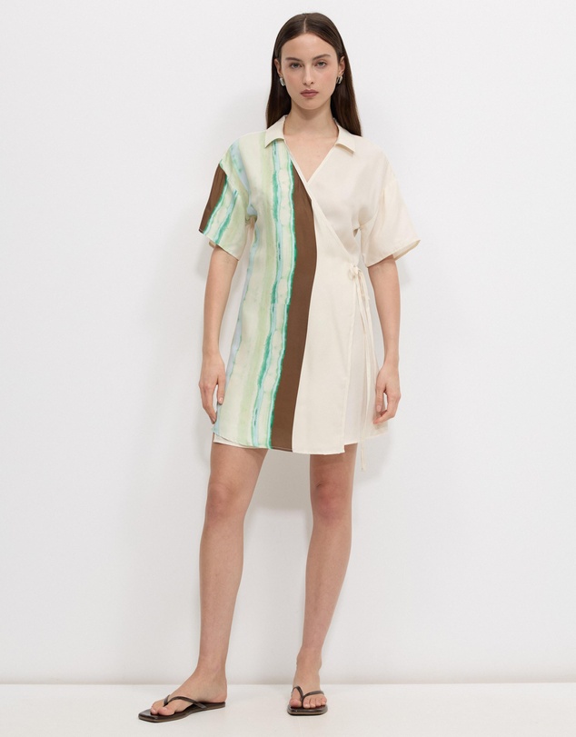 Calli - Stripe Wrap Mini Dress